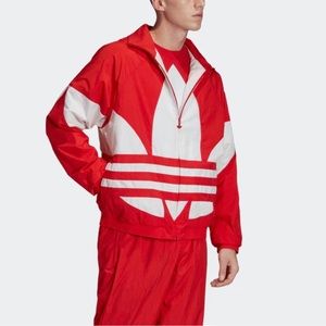 ADIDAS ORIGINALS BG TREFOIL TT LARGE LOGO SPORTS WINDBREAKER JACKET SZ L